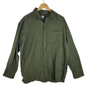 Mode of One Mens Relaxed-Fit Flannel Shirt Wild Ivy Green Cotton L 100197730